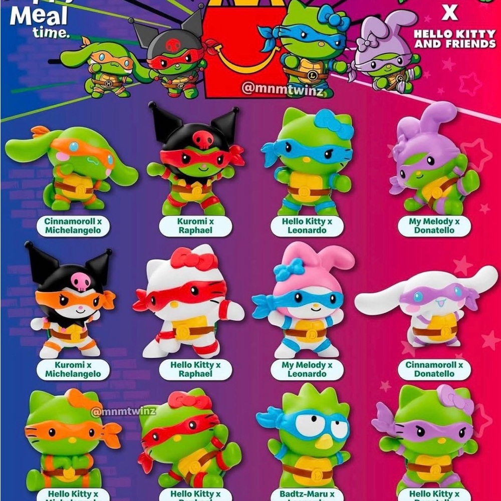 Hello Kitty and Friends Ninja Turtles Figurines